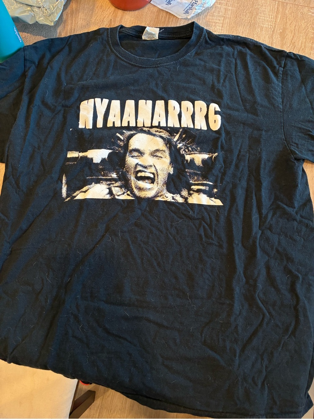 Arnold Schwarzenegger Black Graphic Tee with White Print